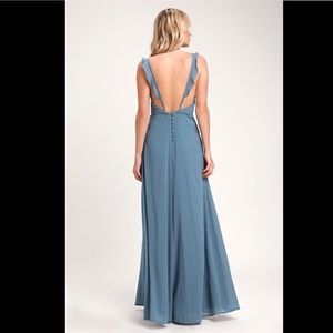 Lulus meteoric rise slate blue maxi small